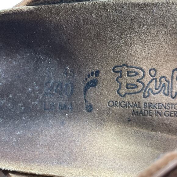 Birkenstock Birkis Ankle Strap Sandals Womens Size 37/ 6 Brown Leather Narrow - Picture 9 of 10